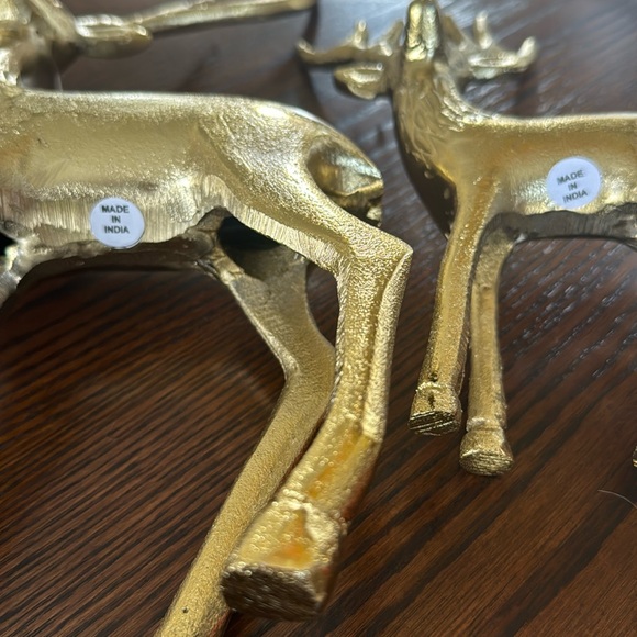 Christmas Gold Metal Deer set new - Picture 8 of 14